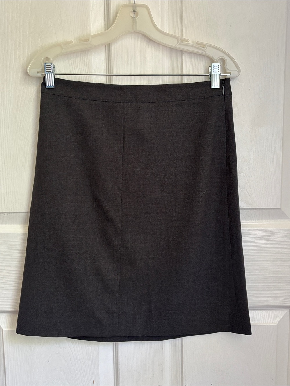 THEORY Classic Gray Wool stretch blend skirt size 4 career work skirt USA MADE